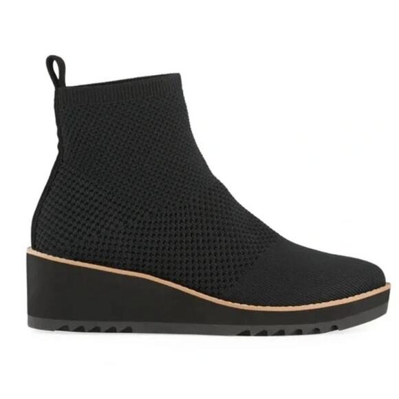 EILEEN FISHER London Knit Wedge Black Bootie - Size 6 - Picture 14 of 14